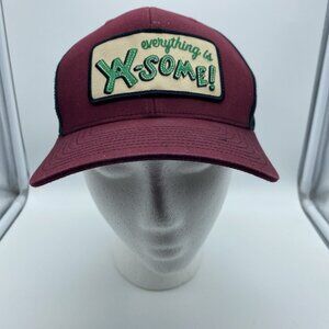 Everything Is Awesome Trucker Hat Snapback Mesh Back Eagles Landing Maroon